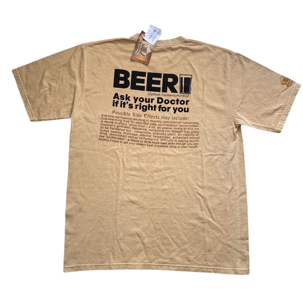 Crazy Shirts Hawaii Shirt Mens Large Golden Beer Dyed Graphic Short Sleeve L NEW